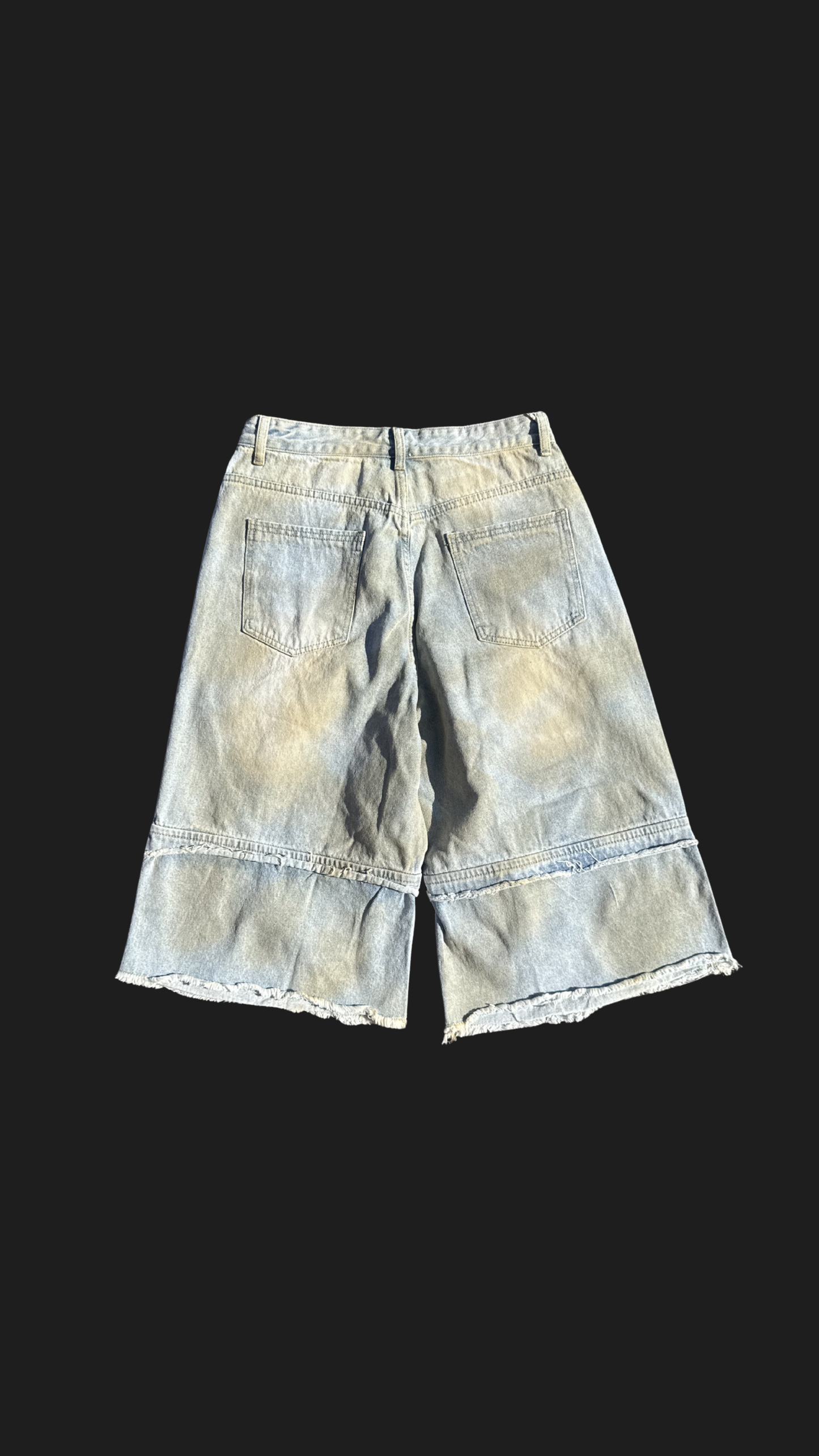 DIRTY DOUBLE BELT JORTS